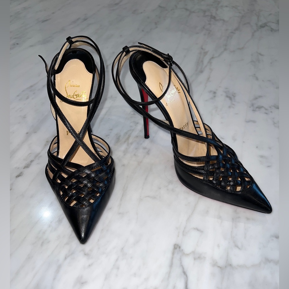 Christian Louboutin Black Strappy Heels
